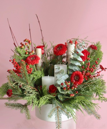 Winter in Red Vase Arrangement  in Trenton, ON | Designs by Alexis Rose