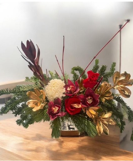 Winter orchids Luxe Vase arrangement 