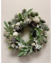 Winter Pearl Lighted Wreath Winter Gift