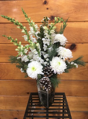 Winter Pine Cones Vase