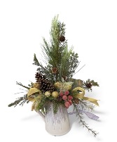 Winter Pine Pitcher SILK Arrangement 