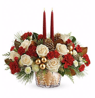 Teleflora's Winter Pines Centerpiece Centerpiece