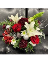 Winter Ruby Cube Arrangement 