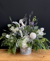 Winter Skies Bucket Arrangment