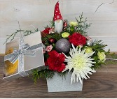 Christmas Gift Box Arrangement Fresh Flowers/Christmas decor