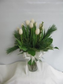 Winter Time Tulips vase arrangement