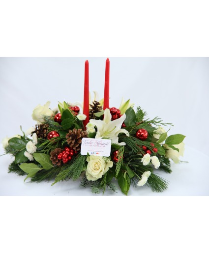 Winter White & Red Centerpiece  Centerpiece