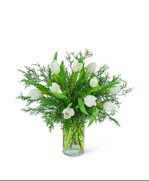 Winter White Tulips Flower Arrangement