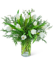 Winter White Tulips Flower Arrangement