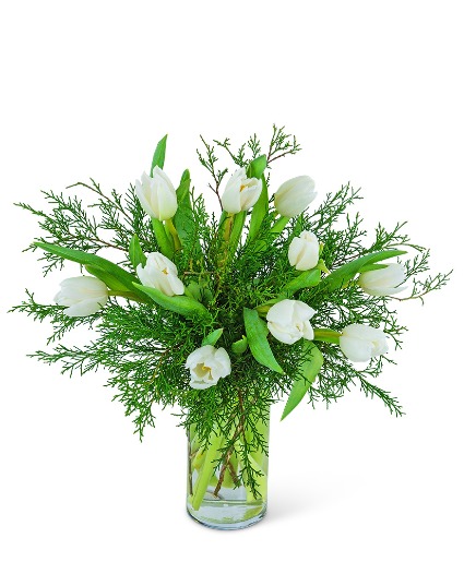 Winter White Tulips Flower Arrangement