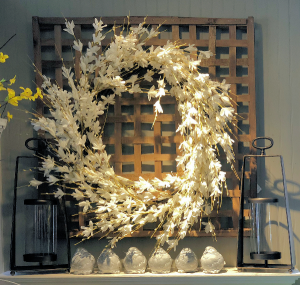 White Forsythia Wreath