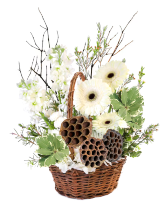 Winter Whites Basket Arrangement