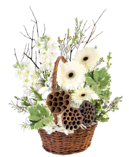 Winter Whites Basket Arrangement