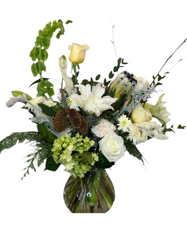 Winter Whites Vase Arrangement  in Astoria, OR | BLOOMIN CRAZY FLORAL