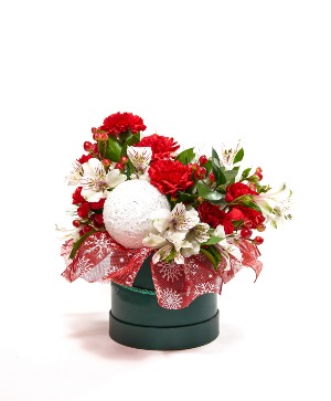 Winter Wishes Hatbox Arrangement