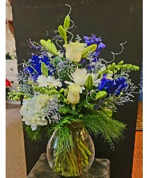 Winter Wishes Snowflake Large Vased Floral Arrangement