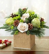 Winter Wonderland In Burlap Wrapped Cube