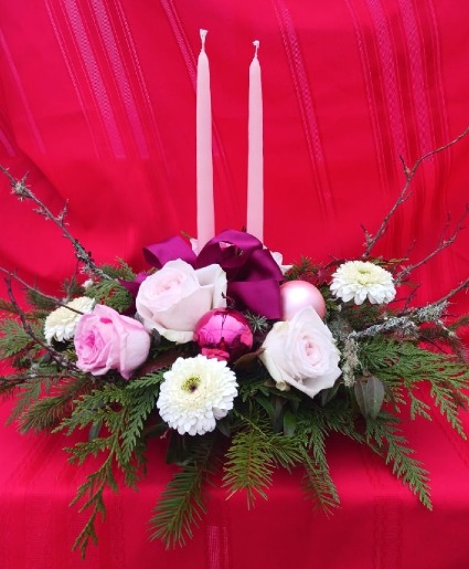 Winter Wood Pink  Christmas Arrangement 