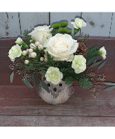 Winter Woods Fresh Owl Arrangement