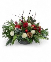 Winterberry Wish  Grey Ceramic container 