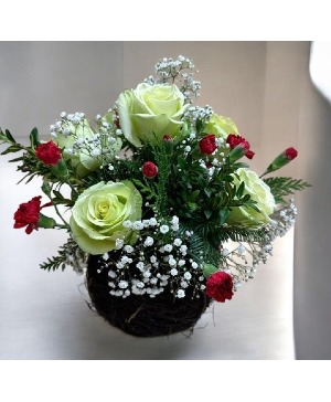 WinterGreen Basket Basket Centerpiece