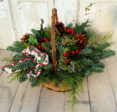 Wintergreens Basket Arrangement
