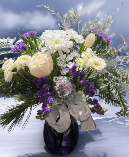 Winter's Quiet Bloom Vase Arrangement