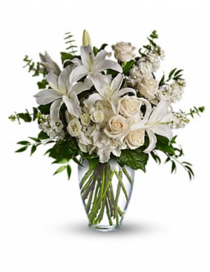  All white and cream bouquet  Vase