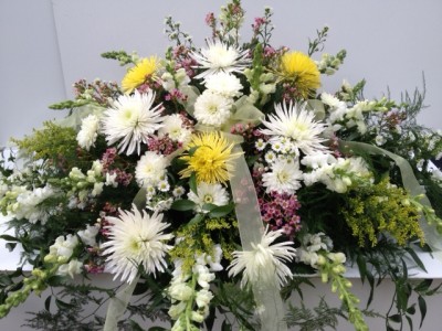 Wispering Softly Casket Spray Casket Flowers