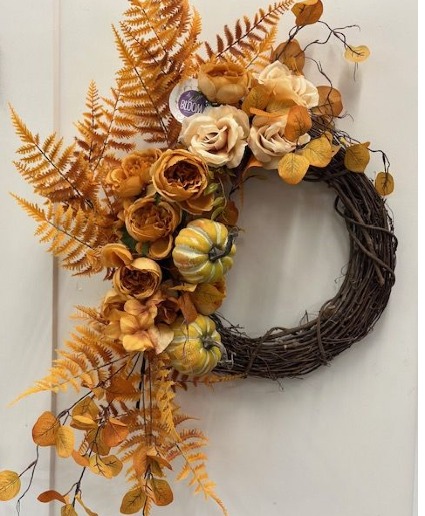 Wispy Fall Wreath Everlasting Silk