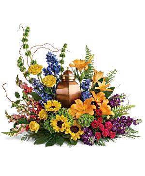 With All Our Hearts Cremation Tribute sympathy arrangement