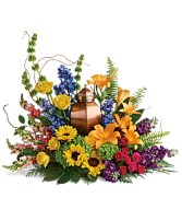 WITH ALL OUR HEARTS FUNERAL URN ARRANGEMENT