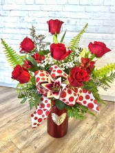 With Love My Dear  Heart Vase