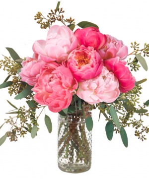 WITH LOVE PEONIES BOUQUET  5 stem pink peonis 