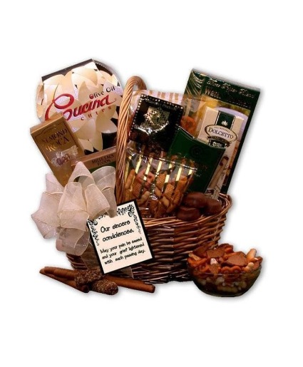 With Our Sincere Condolences Gift Basket Gift Basket