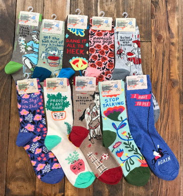 Women's Blue Q Socks  in Yankton, SD | Pied Piper Flowers & Gifts