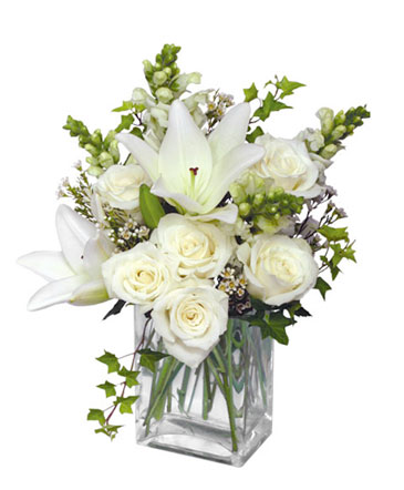 Wonderful White Bouquet of Flowers in Saint Albans, VT | Petals & Blooms