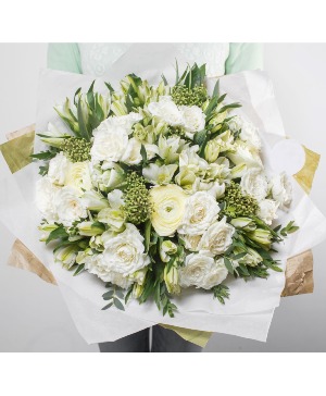 Wonderous White Bouquet Wrapped