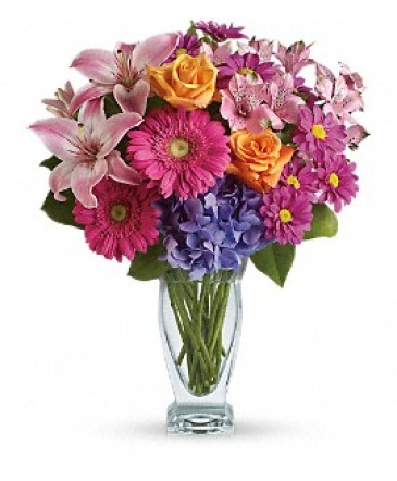 Wonderous Wishes Cheery Bright Flower Vase Arrangement in Edmonton, AB | PETALS ON THE TRAIL