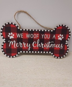 Wood and metal wall hanging sign 11in x 7in Gift