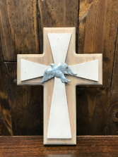 Wood Cross with Dove 