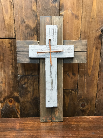 Wood Cross with Nails
