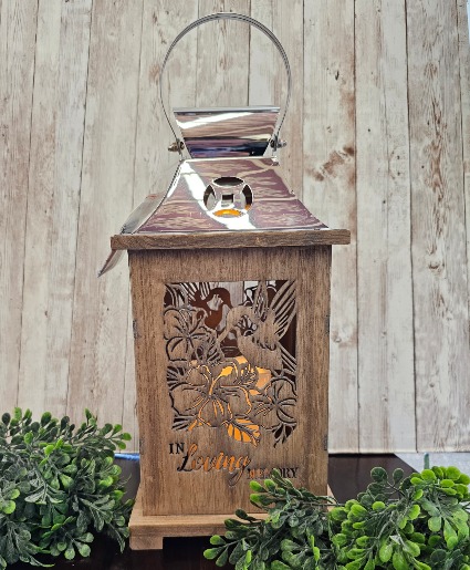 Wood hummingbird lantern 