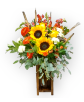 Wood Lantern Autumn Beauty Arrangement