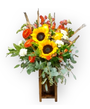 Wood Lantern Autumn Beauty Arrangement
