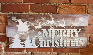 Wood Merry Christmas Sign   in Fowlerville, MI | ALETA'S FLOWER SHOP
