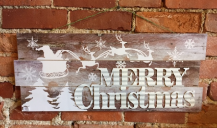 Wood Merry Christmas Sign  