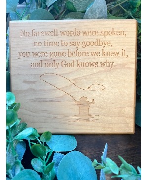 Wood Plaque Fisherman