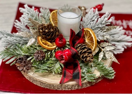 Wood Slice Centerpiece 