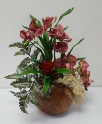 wood Vase Orchid Commecial and Residencial